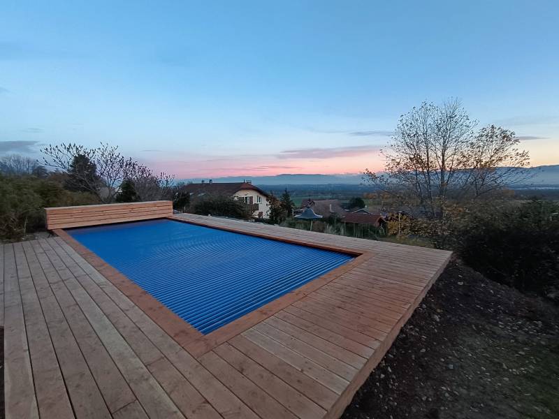 Projet piscine en bois immergé sans béton haut de gamme à Lyon