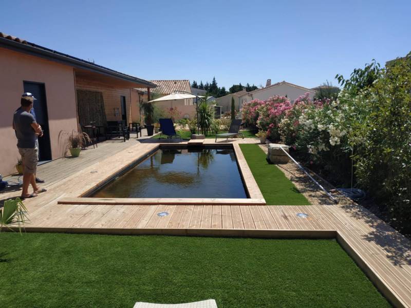 Piscine en bois sans béton et sans chlore dans le département du Var