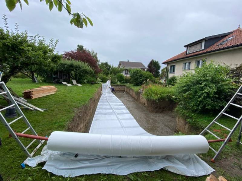 Montage d'un bassin écologique sans béton en Ile de France