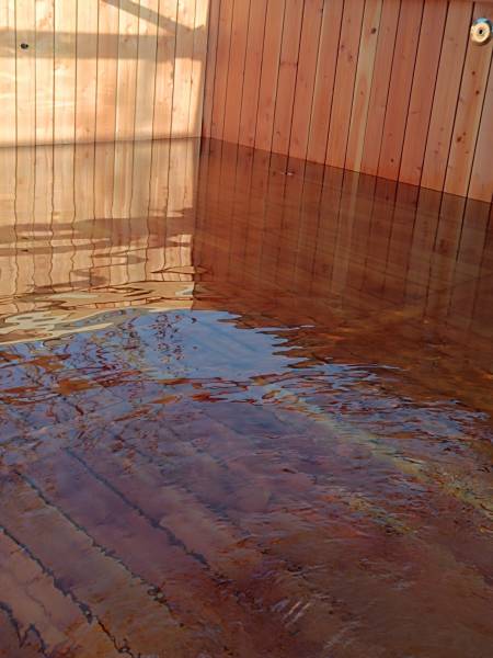 Piscine intérieur en bois avec une filtration sans chlore sur Lyon